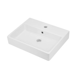 UMYWALKA CERAMICZNA NABLATOWA/ŚCIENNA Z MIEJSCEM NA BATERIĘ - 50X40 CM BIAłY CDT 6U4S