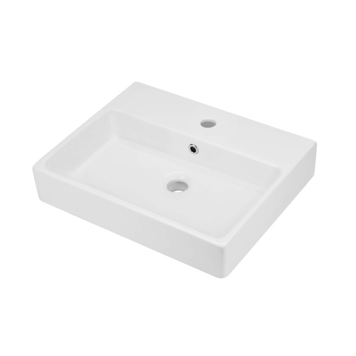 UMYWALKA CERAMICZNA NABLATOWA/ŚCIENNA Z MIEJSCEM NA BATERIĘ - 50X40 CM BIAłY CDT 6U4S