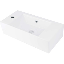 UMYWALKA CERAMICZNA NABLATOWA/ŚCIENNA Z MIEJSCEM NA BATERIĘ - LEWA BIAłY CDY 6U2L