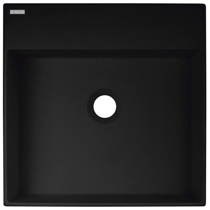 UMYWALKA GRANITOWA NABLATOWA Z MIEJSCEM NA BATERIĘ - 400X400 MM NERO CQR NU4S