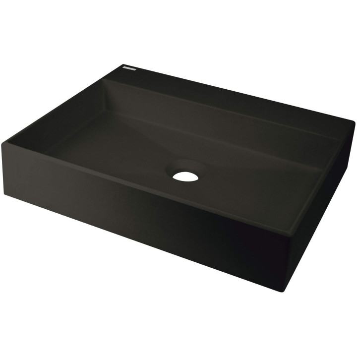 UMYWALKA GRANITOWA NABLATOWA Z MIEJSCEM NA BATERIĘ - 500X400 MM NERO CQR NU5S
