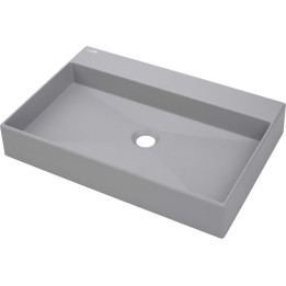 UMYWALKA GRANITOWA NABLATOWA Z MIEJSCEM NA BATERIĘ - 60X40 CM SZARY METALIK CQR SU6S