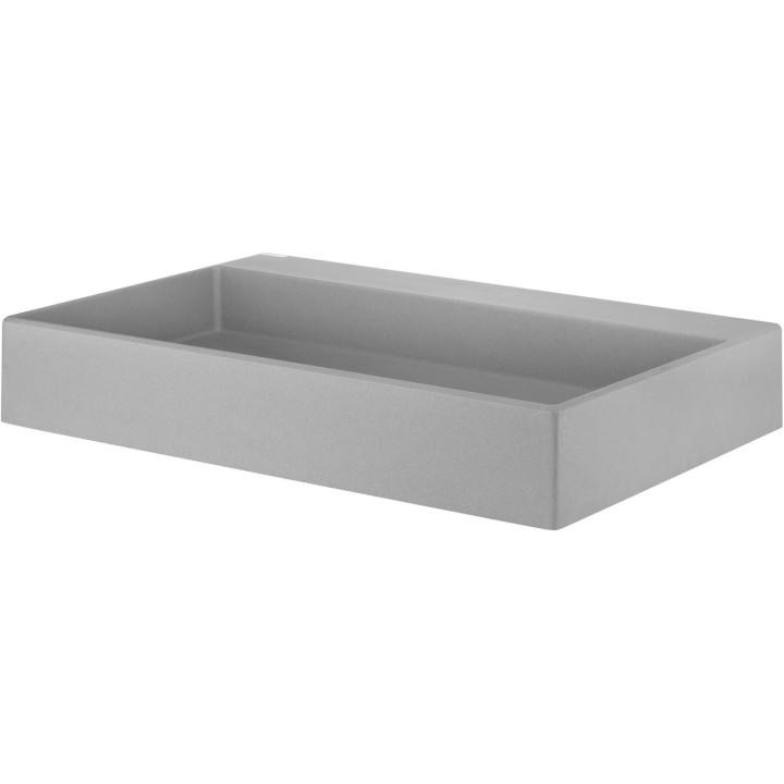 UMYWALKA GRANITOWA NABLATOWA Z MIEJSCEM NA BATERIĘ - 60X40 CM SZARY METALIK CQR SU6S