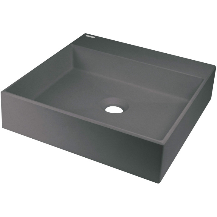 UMYWALKA GRANITOWA NABLATOWA Z MIEJSCEM NA BATERIĘ - 400X400 MM ANTRACYT METALIK CQR TU4S