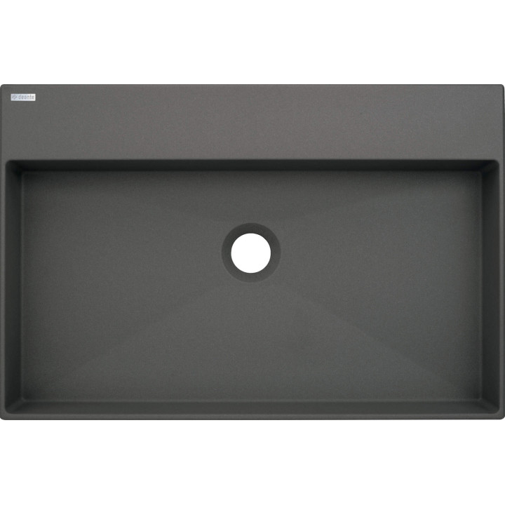 UMYWALKA GRANITOWA NABLATOWA Z MIEJSCEM NA BATERIĘ - 60X40 CM ANTRACYT METALIK CQR TU6S