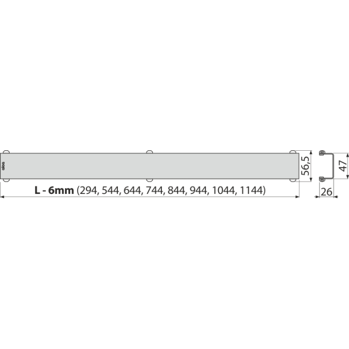 RUSZT STAL NIERDZEWNA POŁYSK DO ODWODNIEŃ LINIOWYCH ALCA 1160x35x65mm