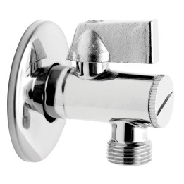 ZAWÓR KULOWY KĄTOWY Z ALUMINIOWYM UCHWYTEM, Z ROZETĄ, Z FILTREM 1-2" X 1-2"