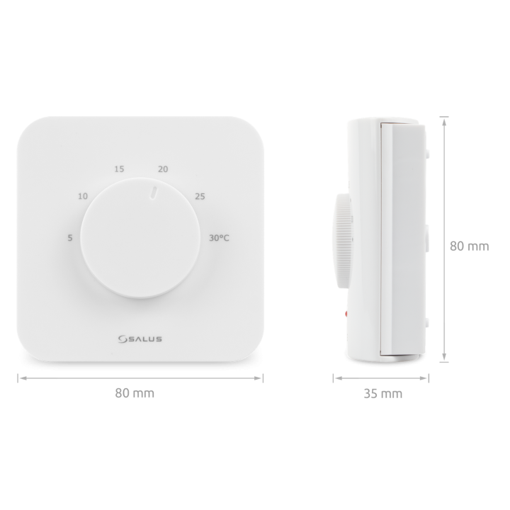 BEZPRZEWODOWY, NATYNKOWY, ELEKTRONICZNY REGULATOR TEMPERATURY SIECI ZIGBEE - DOBOWY, 2XAA, BIAłY