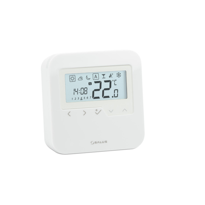 BEZPRZEWODOWY, NATYNKOWY, CYFROWY REGULATOR TEMPERATURY SIECI ZIGBEE - TYGODNIOWY, 2XAA, BIAłY