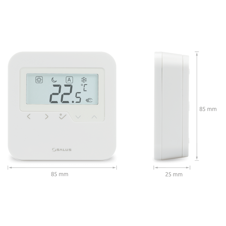 BEZPRZEWODOWY, NATYNKOWY, CYFROWY REGULATOR TEMPERATURY SIECI ZIGBEE - DOBOWY, 2XAA, BIAłY