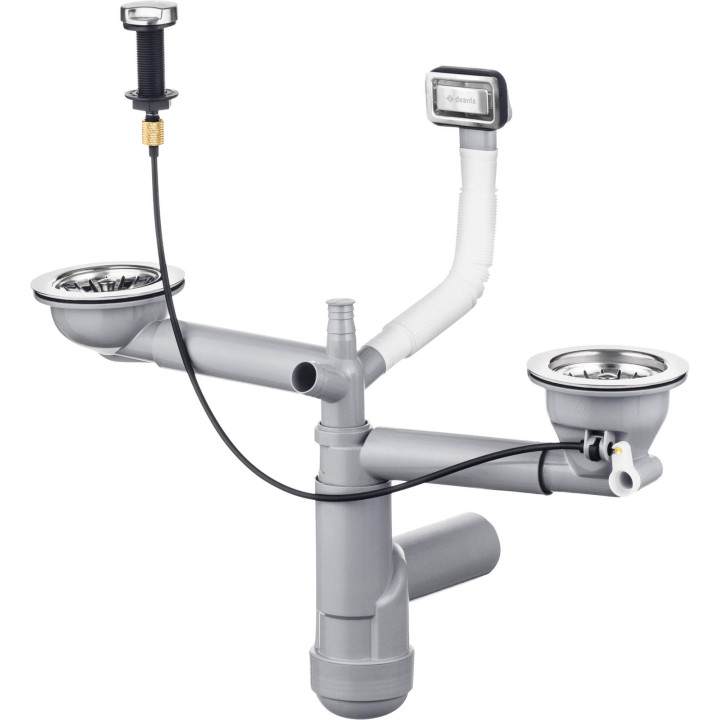 SYFON DO ZLEWOZMYWAKA GRANITOWEGO 1.5- I 2-KOMOROWEGO - SPACE-SAvER STAL ZXY 9912