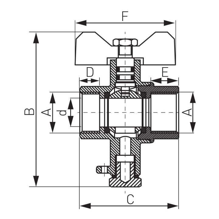 TRÓJNIK Z ZAWOREM KULOWYM 3-4"