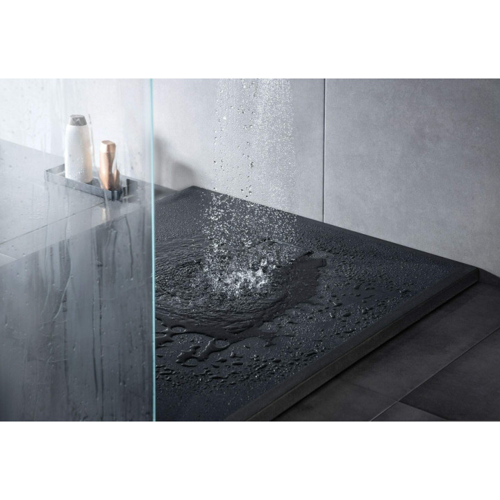 BRODZIK GRANITOWY PROSTOKĄTNY 100X80 CM NERO KQR N46B