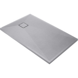 BRODZIK GRANITOWY PROSTOKĄTNY 140X80 CM SZARY METALIK KQR S48B