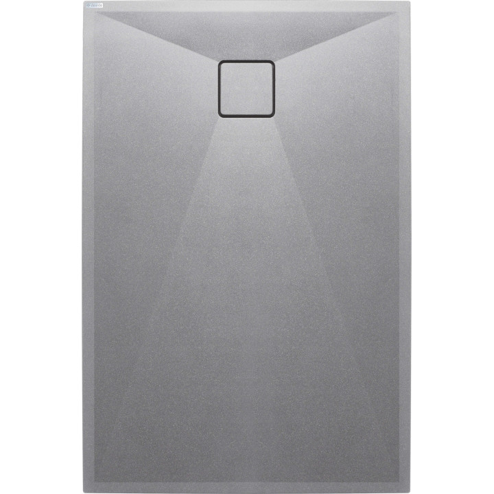 BRODZIK GRANITOWY PROSTOKĄTNY 140X80 CM SZARY METALIK KQR S48B