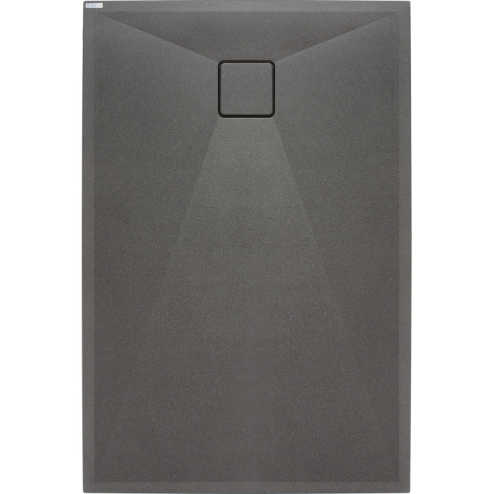 BRODZIK GRANITOWY PROSTOKĄTNY 100X80 CM ANTRACYT METALIK KQR T46B