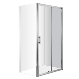 DRZWI PRYSZNICOWE WNĘKOWE 140 CM - PRZESUWNE CHROM KTC 014P