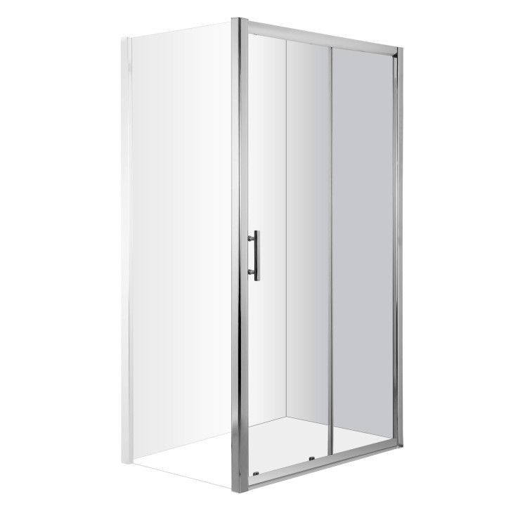 DRZWI PRYSZNICOWE WNĘKOWE 160 CM - PRZESUWNE CHROM KTC 016P