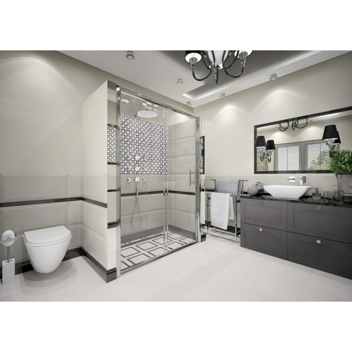 DRZWI PRYSZNICOWE WNĘKOWE 160 CM - PRZESUWNE CHROM KTC 016P