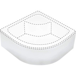 OSłONA BRODZIKA PÓłOKRĄGłA 90X90 CM BIAłY KTD 041O