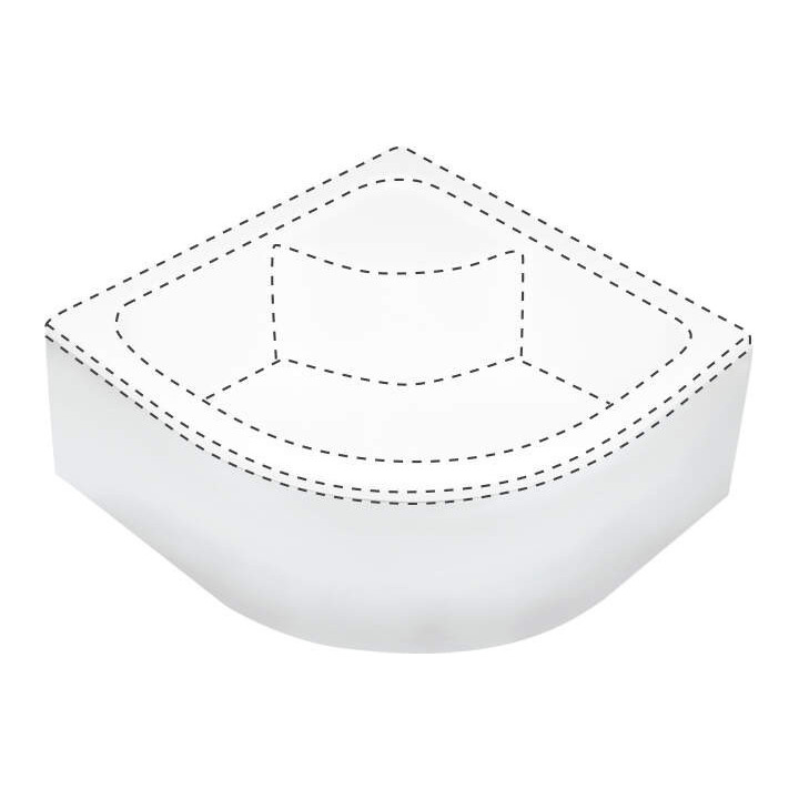 OSłONA BRODZIKA PÓłOKRĄGłA 80X80 CM BIAłY KTD 042O