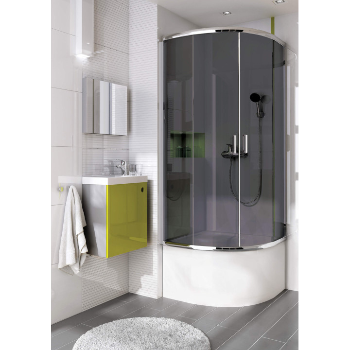 OSłONA BRODZIKA PÓłOKRĄGłA 80X80 CM BIAłY KTD 042O