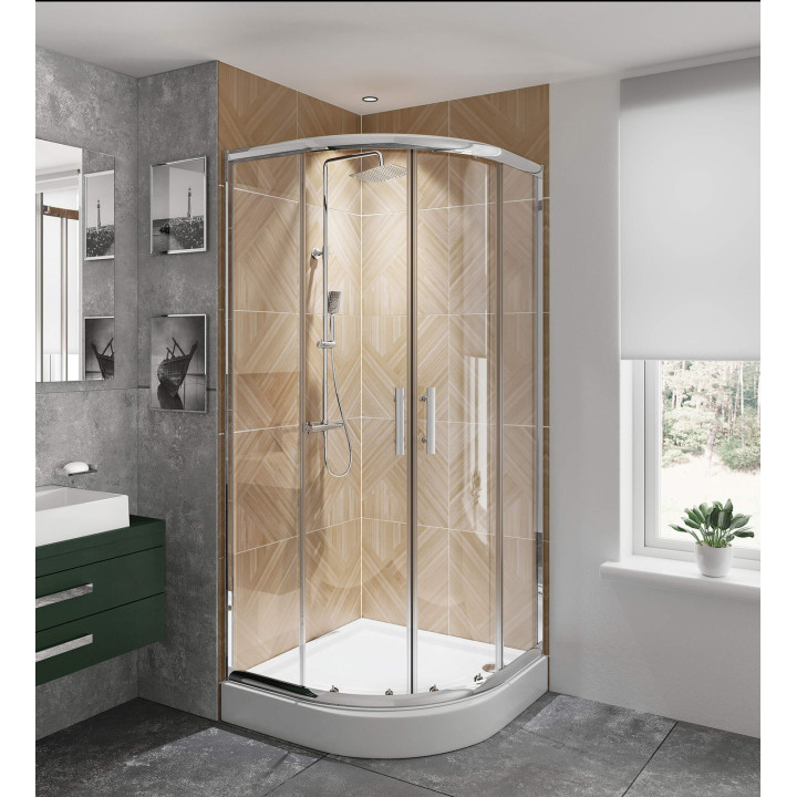 BRODZIK AKRYLOWY PÓłOKRĄGłY 90 CM BIAłY KTJ 053B