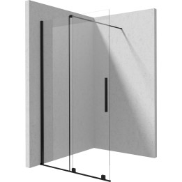 ŚCIANKA PRYSZNICOWA WALK-IN 120 CM - PRZESUWNA NERO KTJ N32R
