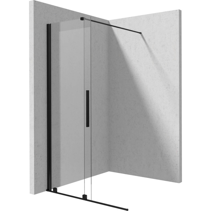 ŚCIANKA PRYSZNICOWA WALK-IN 120 CM - PRZESUWNA NERO KTJ N32R