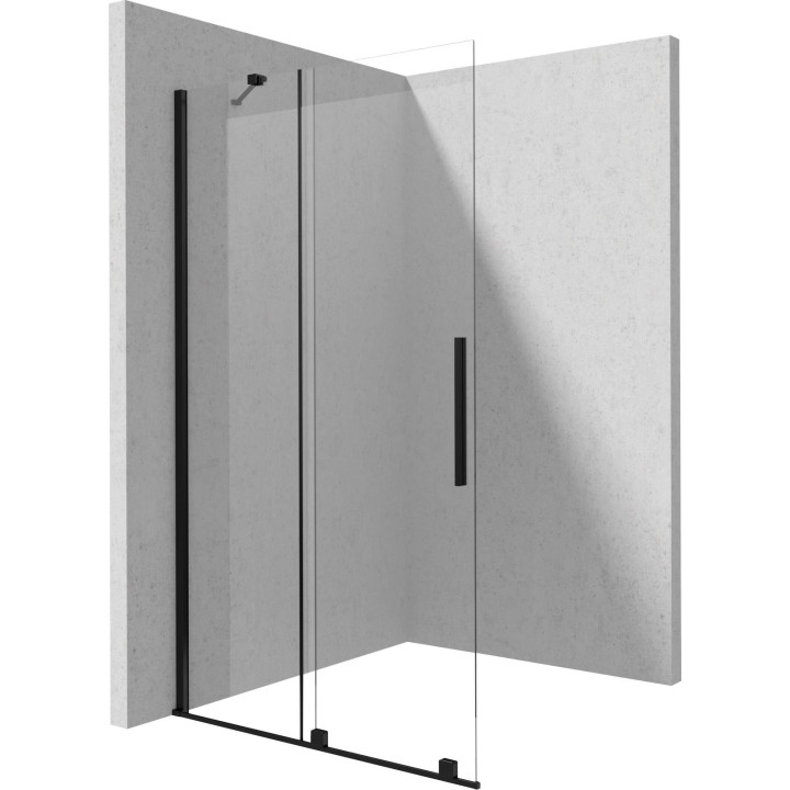 ŚCIANKA PRYSZNICOWA WALK-IN 90 CM - PRZESUWNA NERO KTJ N39R