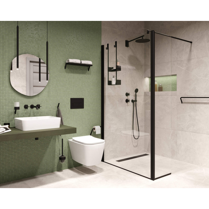 ŚCIANKA PRYSZNICOWA / WALK-IN SYSTEMU KERRIA PLUS 110 CM NERO KTS N31P