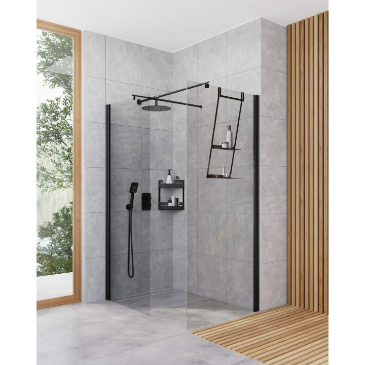 ŚCIANKA PRYSZNICOWA / WALK-IN SYSTEMU KERRIA PLUS 80 CM NERO KTS N38P
