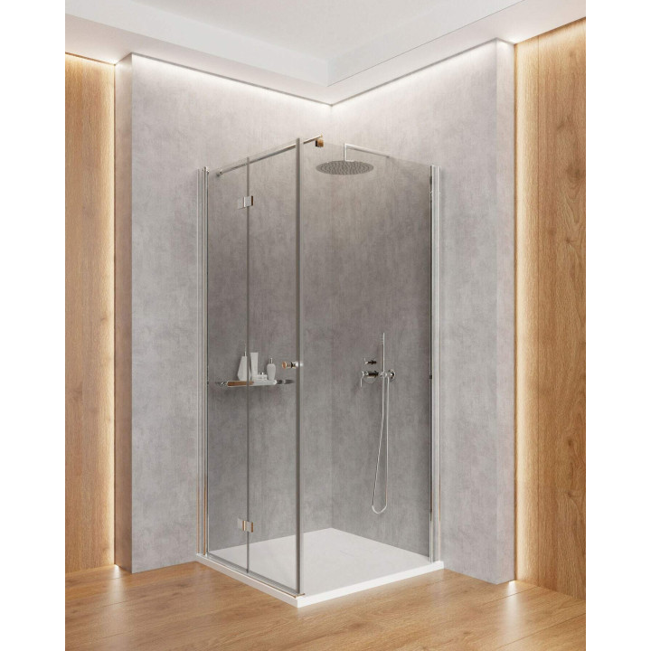 DRZWI PRYSZNICOWE SYSTEMU KERRIA PLUS 90 CM - SKłADANE CHROM KTSX041P