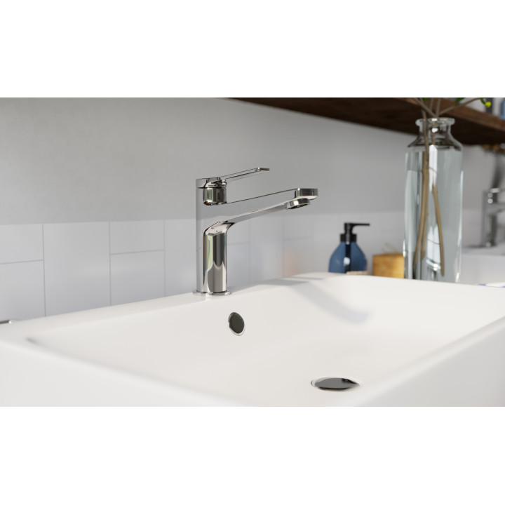 STRATOS BATERIA UMYWALKOWA STOJĄCA, KOREK METALOWY CLICK-CLACK, CHROM