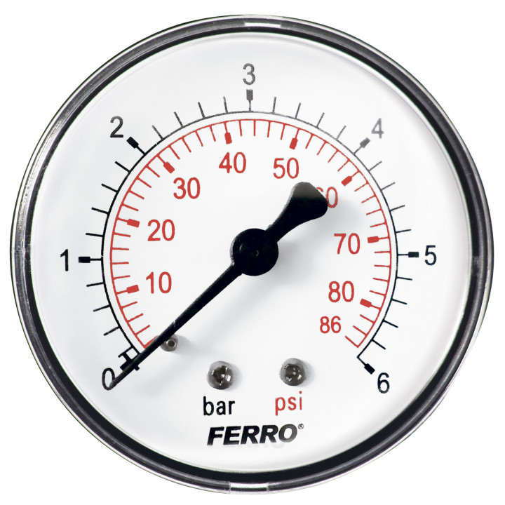 MANOMETR 63 MM 1-4" AKSJALNY 0-6 BAR