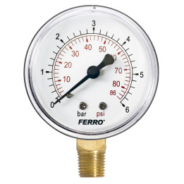 MANOMETR 63 MM 1-4" RADIALNY 0-6 BAR