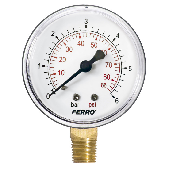 MANOMETR 63 MM 1-4" RADIALNY 0-6 BAR