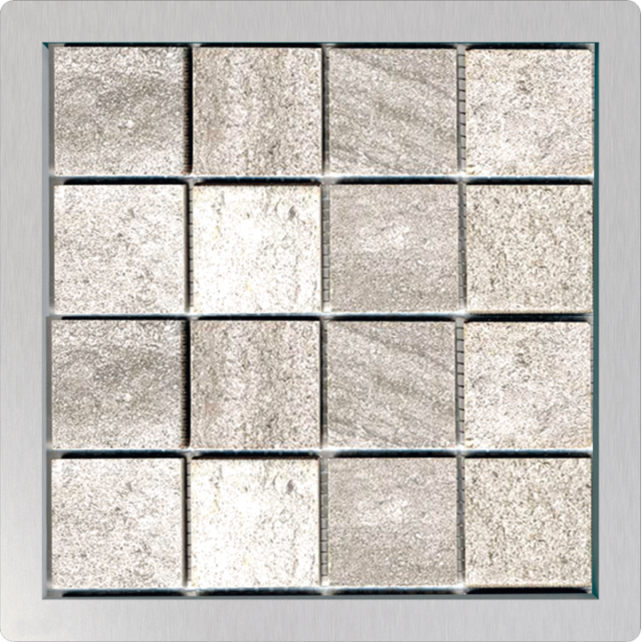 KRATKA ŚCIEKOWA 92×92 MM STAL NIERDZEWNA DO WYPEłNIENIA PłYTKĄ