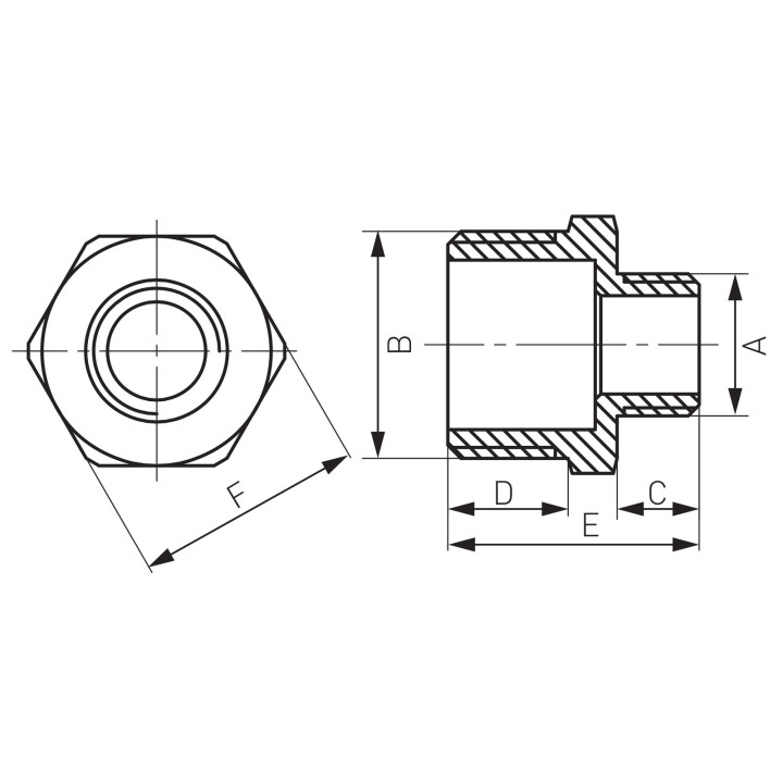 NYPEL REDUKCYJNY MOSIĘŻNY 1" X 3-4" ŻÓłTY