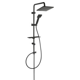 SQUERTO LUX BLACK ZESTAW NATRYSKOWY Z DESZCZOWNIĄ, CZARNY