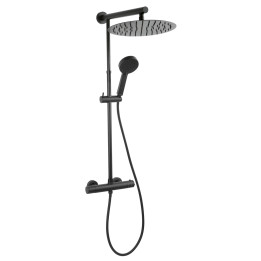 TREVI BLACK ZESTAW NATRYSKOWY Z BATERIĄ TERMOSTATYCZNĄ TRV7U-BL, CZARNY