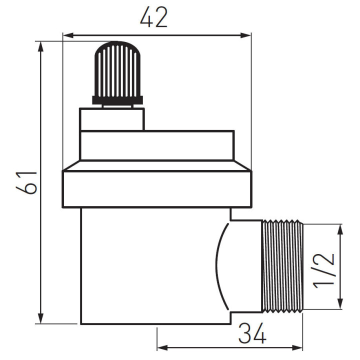 ODPOWIETRZNIK AUTOMATYCZNY 1-2" KĄTOWY