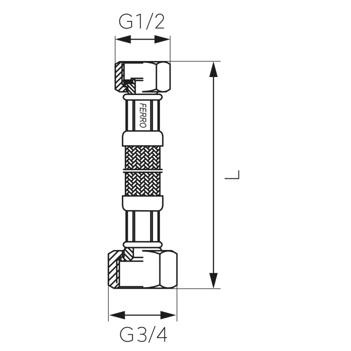 WĄŻ PRZYłĄCZENIOWY L-100 CM 1-2" X 3-4"