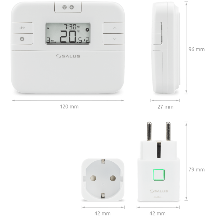 BEZPRZEWODOWY, ELEKTRONICZNY REGULATOR TEMPERATURY - TYGODNIOWY (1 STREFA, ODBIORNIK - WTYCZKA 230V)