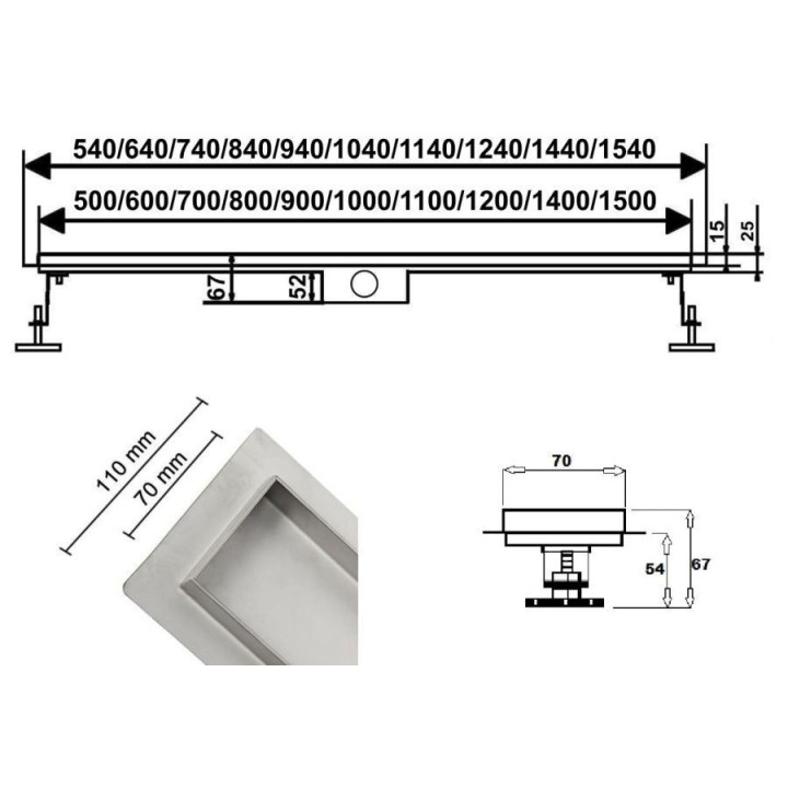 ODPłYW LINIOWY PRYSZNICOWY 2W1 60 CM CHROMOWANY