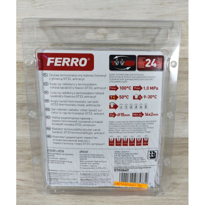 DEKORACYJNY ZESTAW TERMOSTATYCZNY OSIOWY 1-2", ANTRACYTOWY
