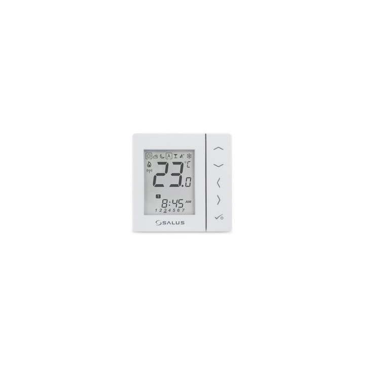 BEZPRZEWODOWY, CYFROWY REGULATOR TEMPERATURY 4W1, BIAłY, NATYNKOWY, ZASILANY BATERYJNIE 4XAAA, KOMPATYBILNY Z URZĄDZENIAMI SERII