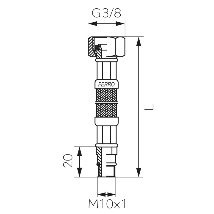 WĄŻ PRZYłĄCZENIOWY DO BATERII L-40 CM M10 X 3-8 KRÓTKI