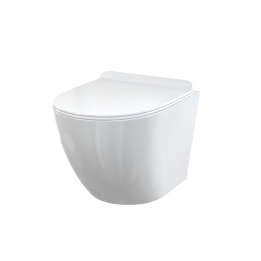 WISZĄCA MUSZLA WC CERAMICZNA + DESKA DUROPLASTOWA SLIM SOFTCLOSE 49CM