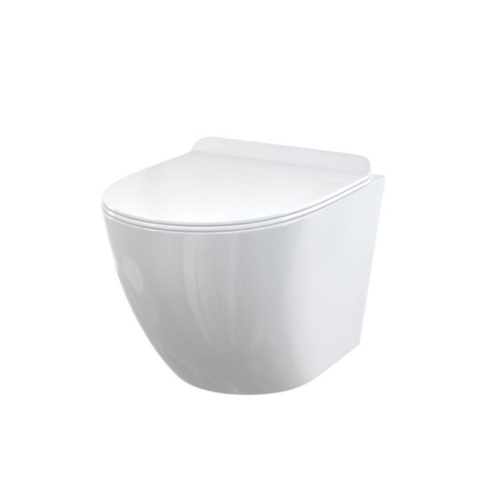 WISZĄCA MUSZLA WC CERAMICZNA + DESKA DUROPLASTOWA SLIM SOFTCLOSE 49CM